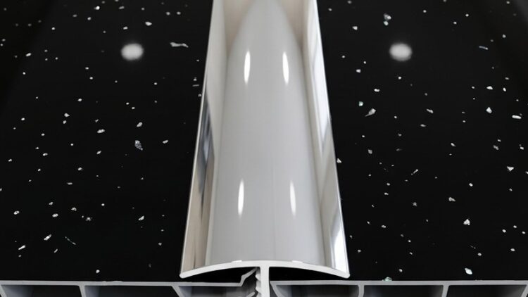 Range of white and chrome pvc finishing trim profiles